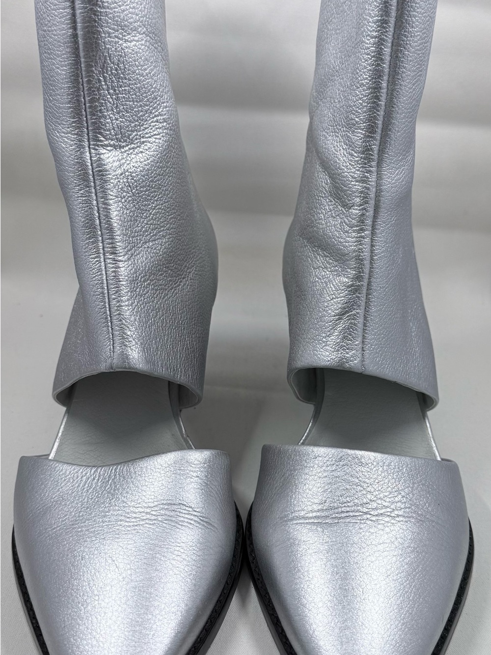 Matisse Metallic Silver Pointed Toe Heeled Boots